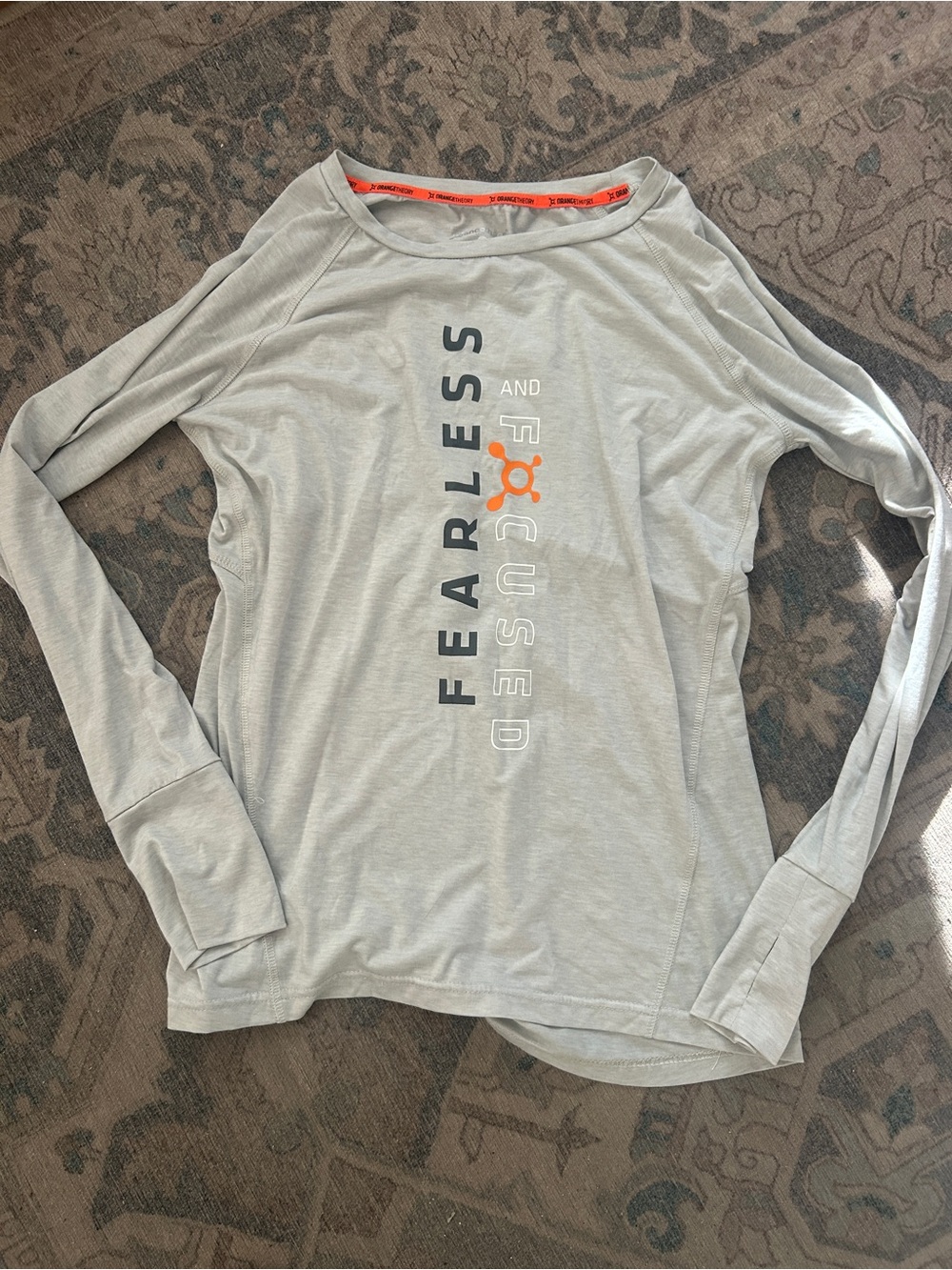 Orangetheory Light Gray 'Fearless and Focused' Long Sleeve Tee